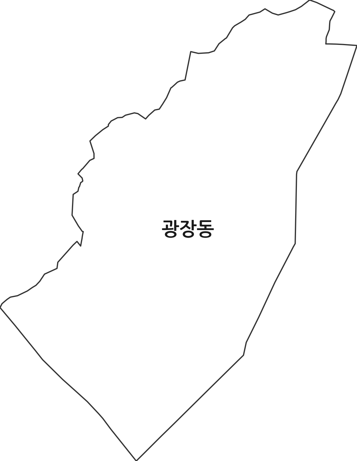 서울특별시 광진구 광장동 행정동 행정구역 경계 지도