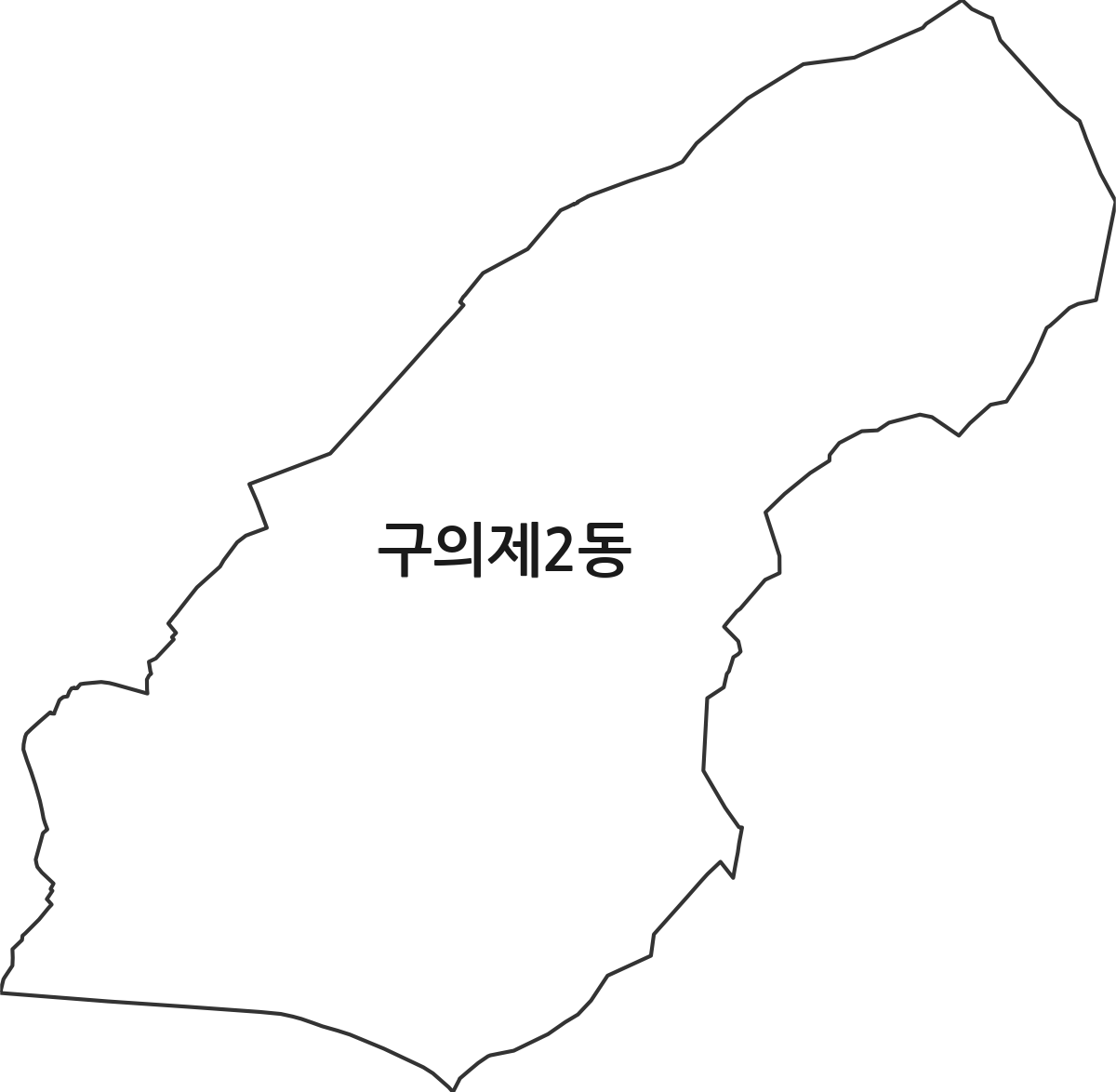 서울특별시 광진구 구의제2동 행정동 행정구역 경계 지도