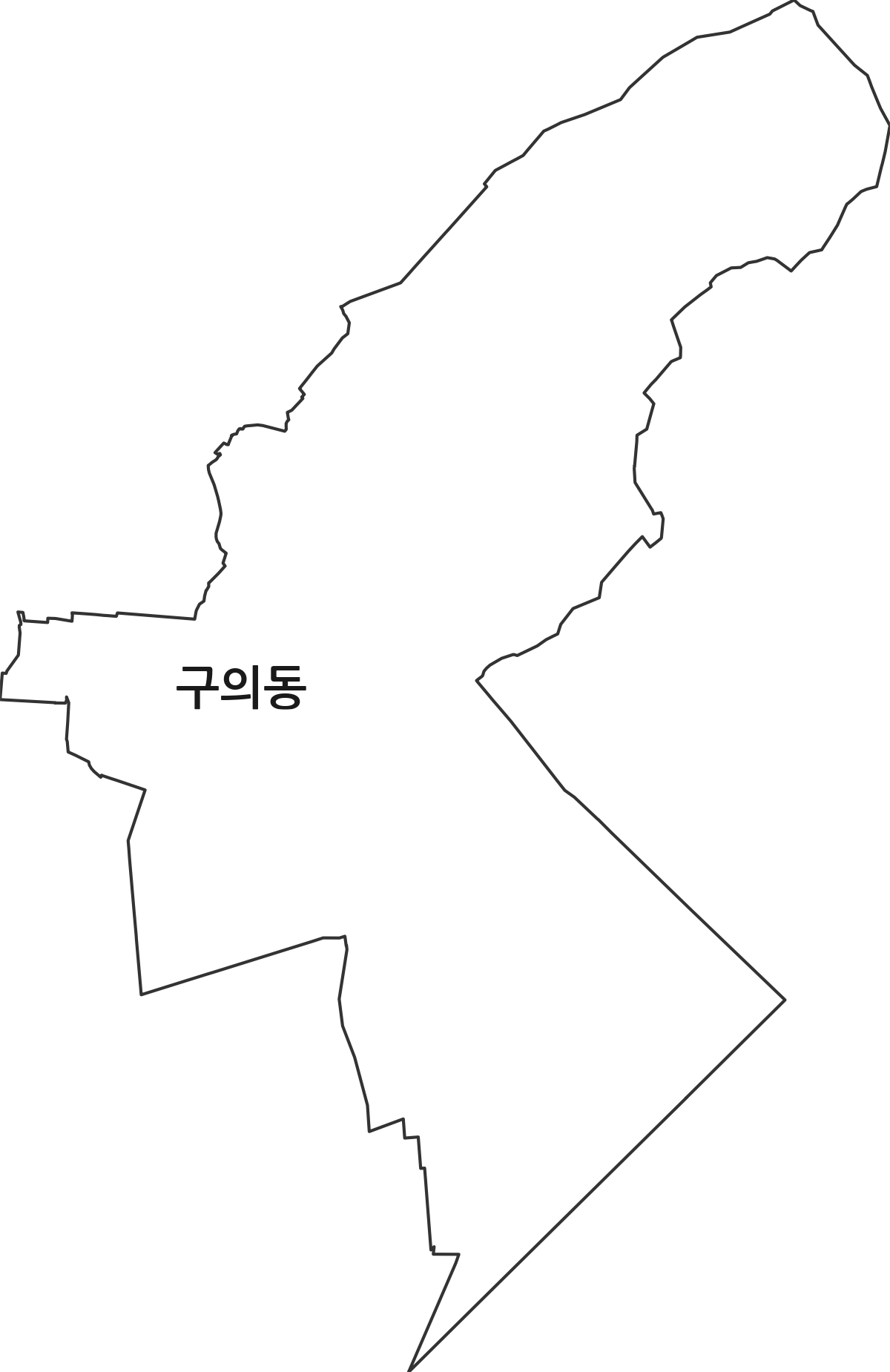 서울특별시 광진구 구의동 법정동 행정구역 경계 지도