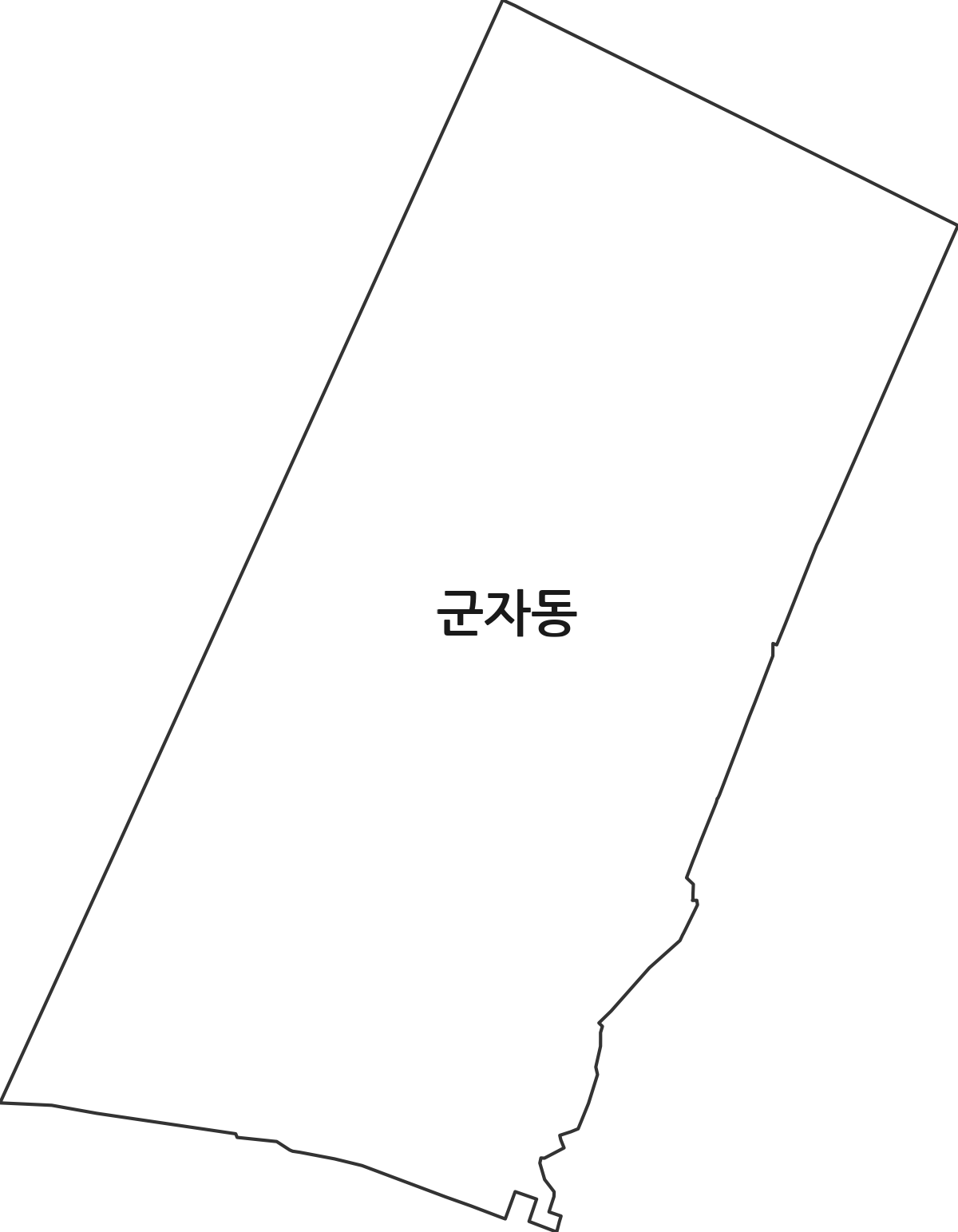 서울특별시 광진구 군자동 법정동 행정구역 경계 지도