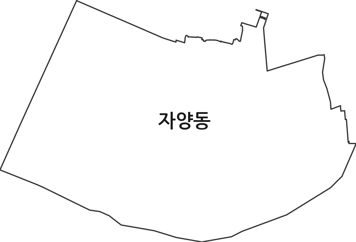 서울특별시 광진구 자양동 법정동 행정구역 경계 지도