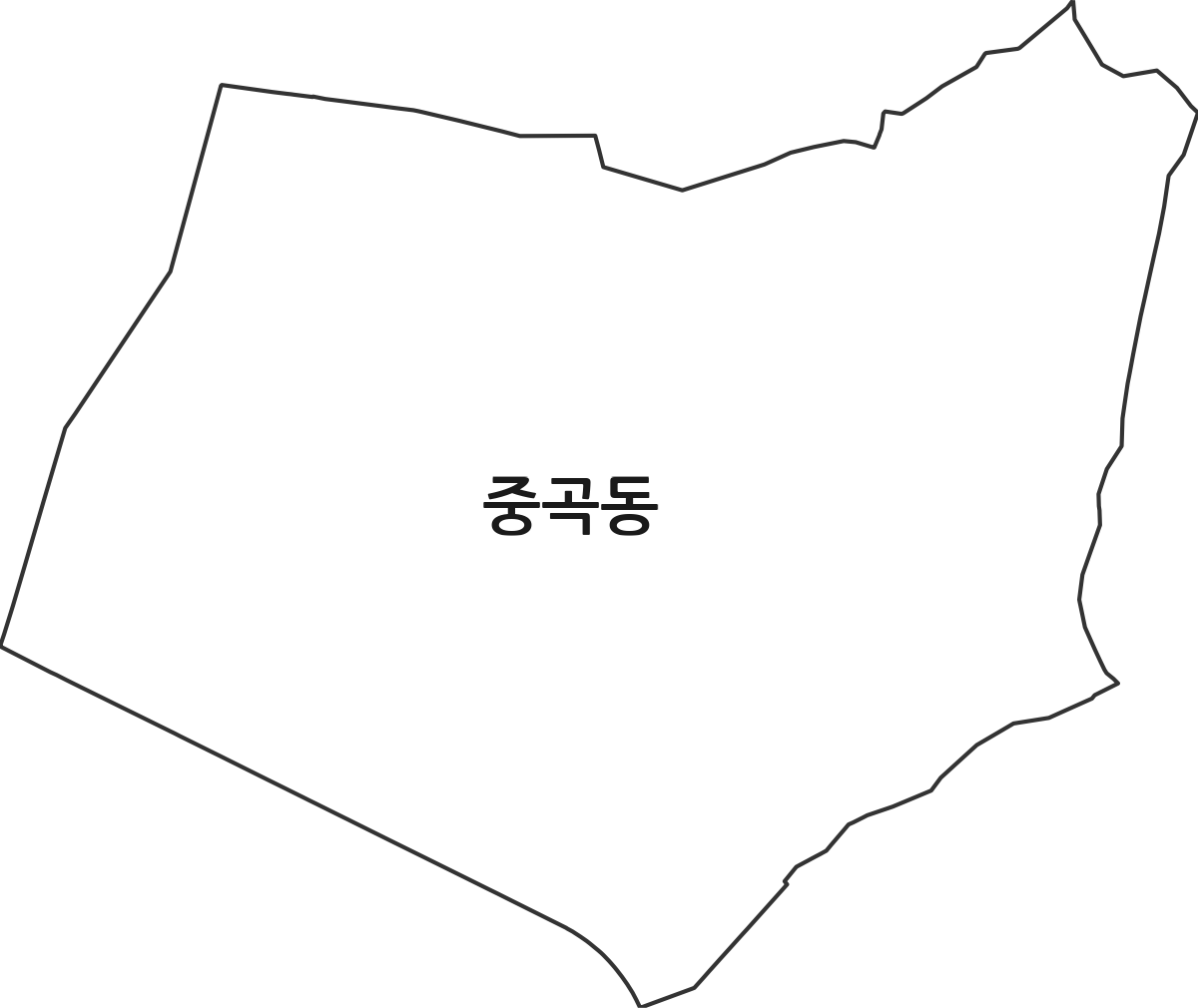서울특별시 광진구 중곡동 법정동 행정구역 경계 지도