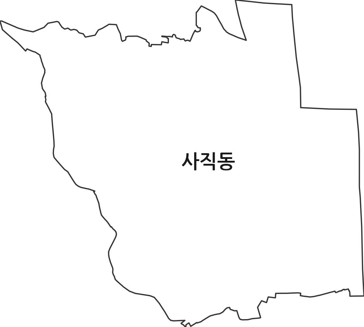 서울특별시 종로구 사직동 행정동 행정구역 경계 지도