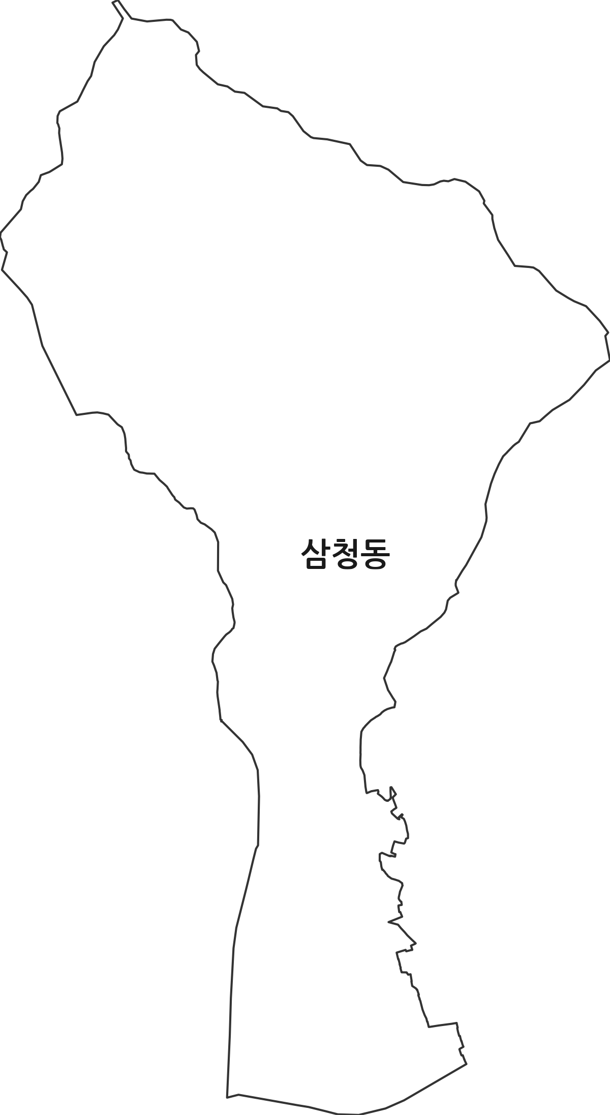 서울특별시 종로구 삼청동 행정동 행정구역 경계 지도