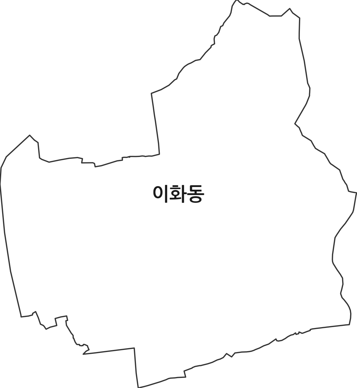 서울특별시 종로구 이화동 행정동 행정구역 경계 지도