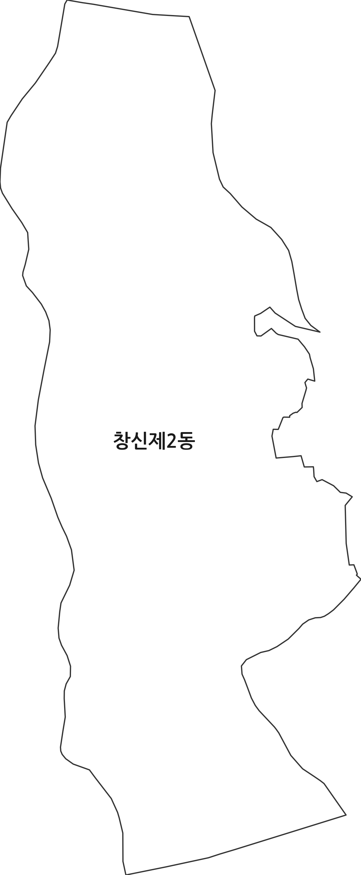 서울특별시 종로구 창신제2동 행정동 행정구역 경계 지도