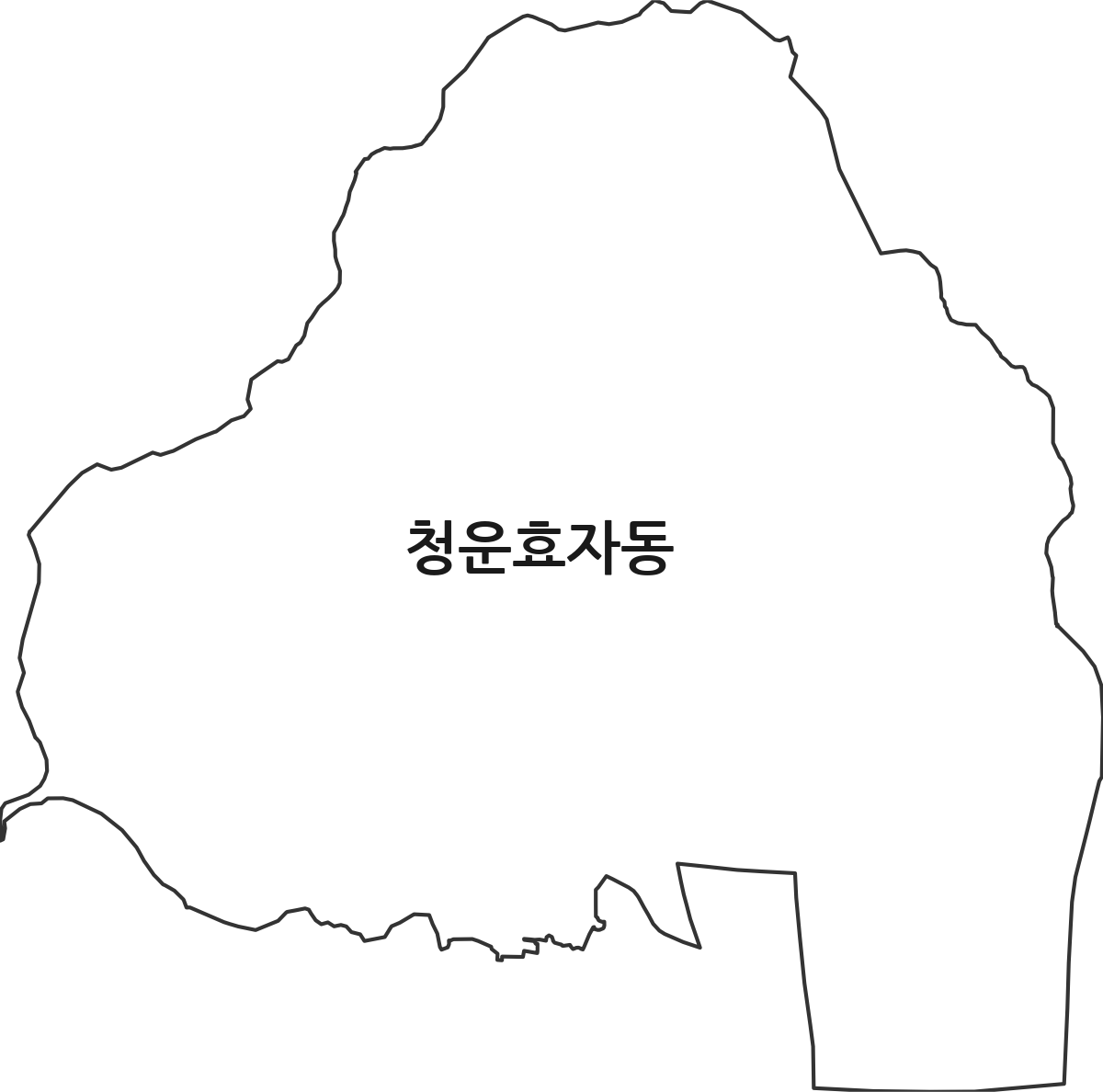 서울특별시 종로구 청운효자동 행정동 행정구역 경계 지도