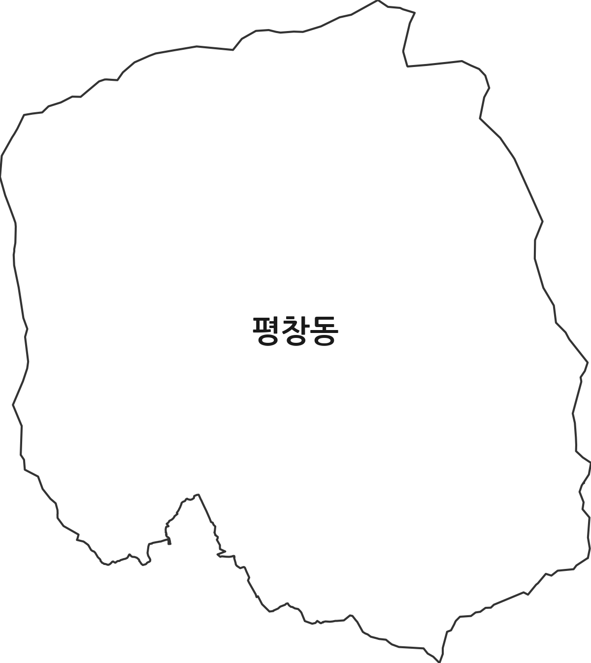 서울특별시 종로구 평창동 행정동 행정구역 경계 지도