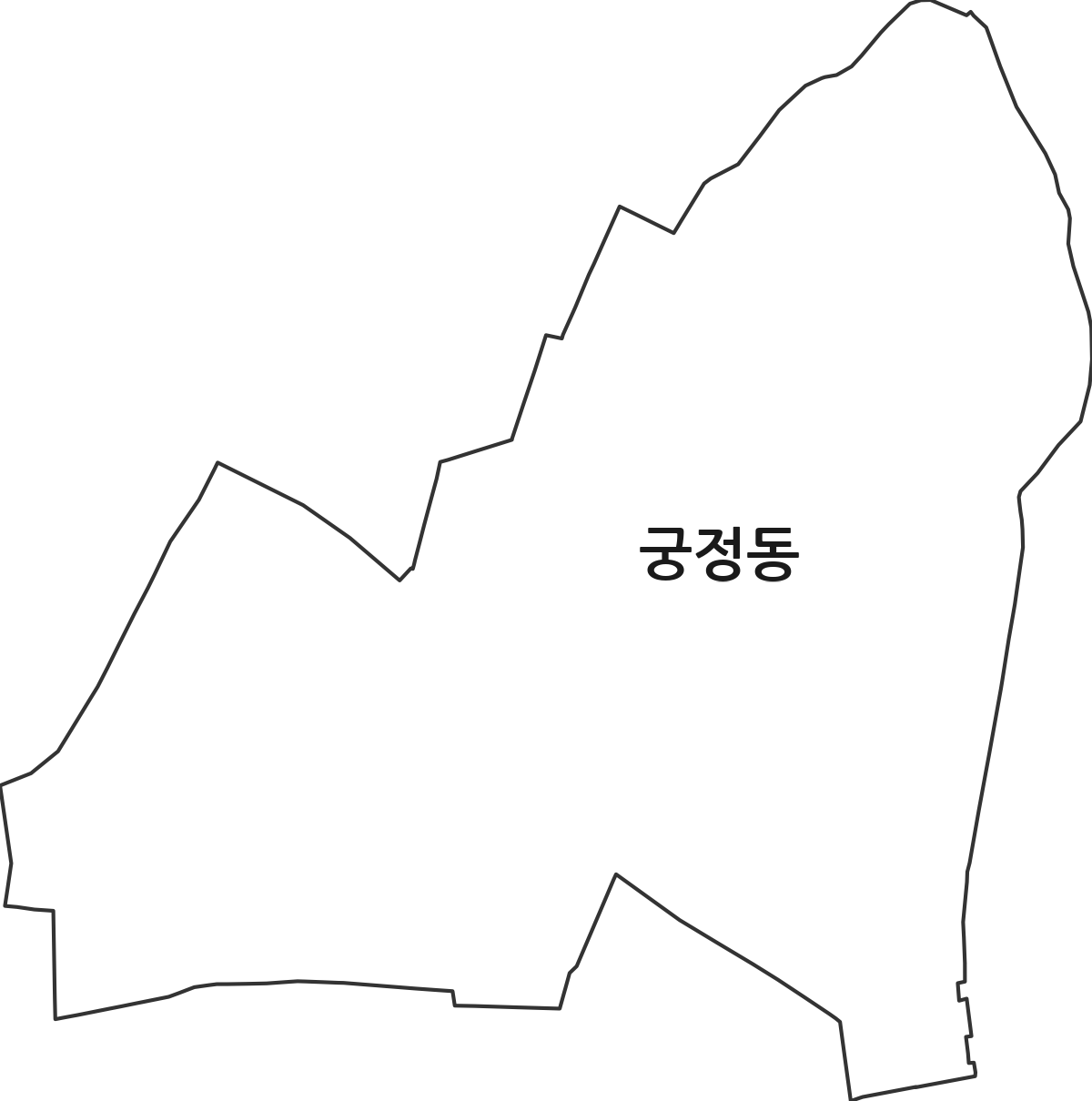 서울특별시 종로구 궁정동 법정동 행정구역 경계 지도
