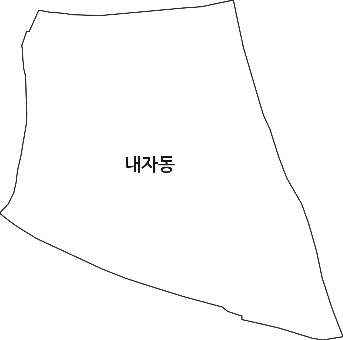 서울특별시 종로구 내자동 법정동 행정구역 경계 지도