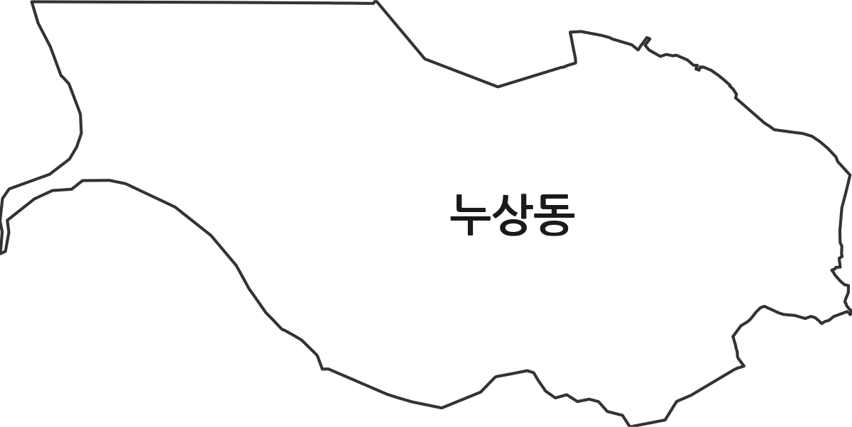 서울특별시 종로구 누상동 법정동 행정구역 경계 지도