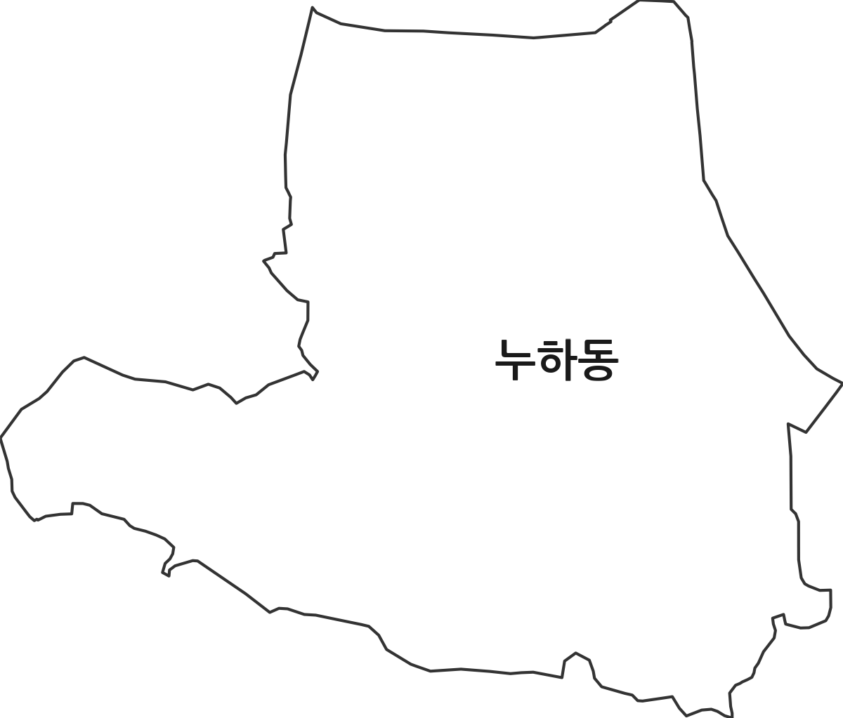 서울특별시 종로구 누하동 법정동 행정구역 경계 지도