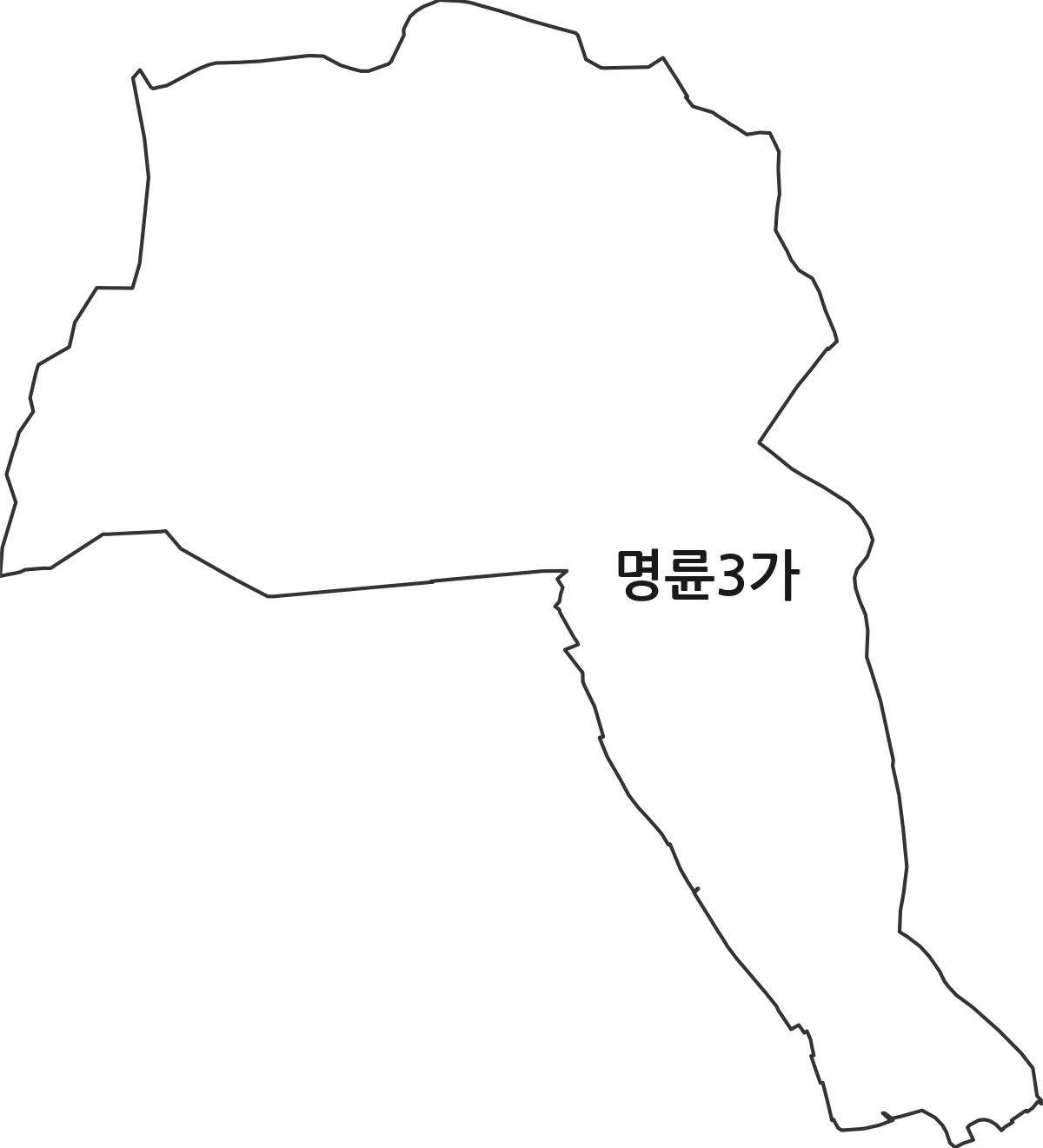 서울특별시 종로구 명륜3가 법정동 행정구역 경계 지도