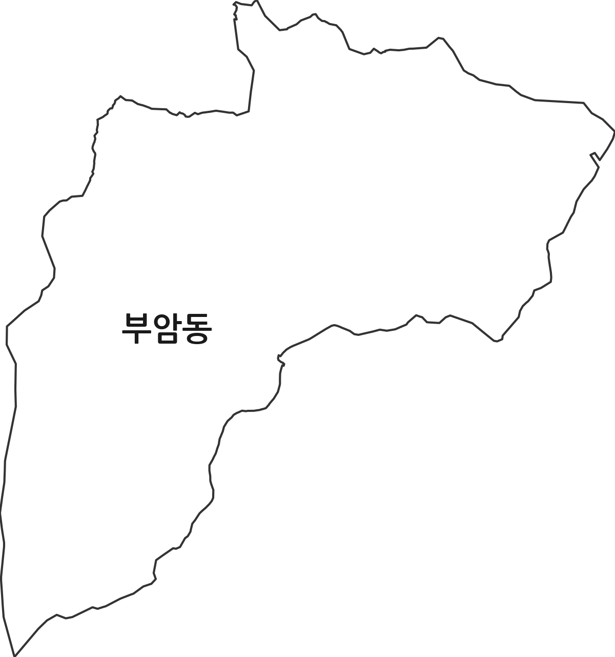 서울특별시 종로구 부암동 법정동 행정구역 경계 지도