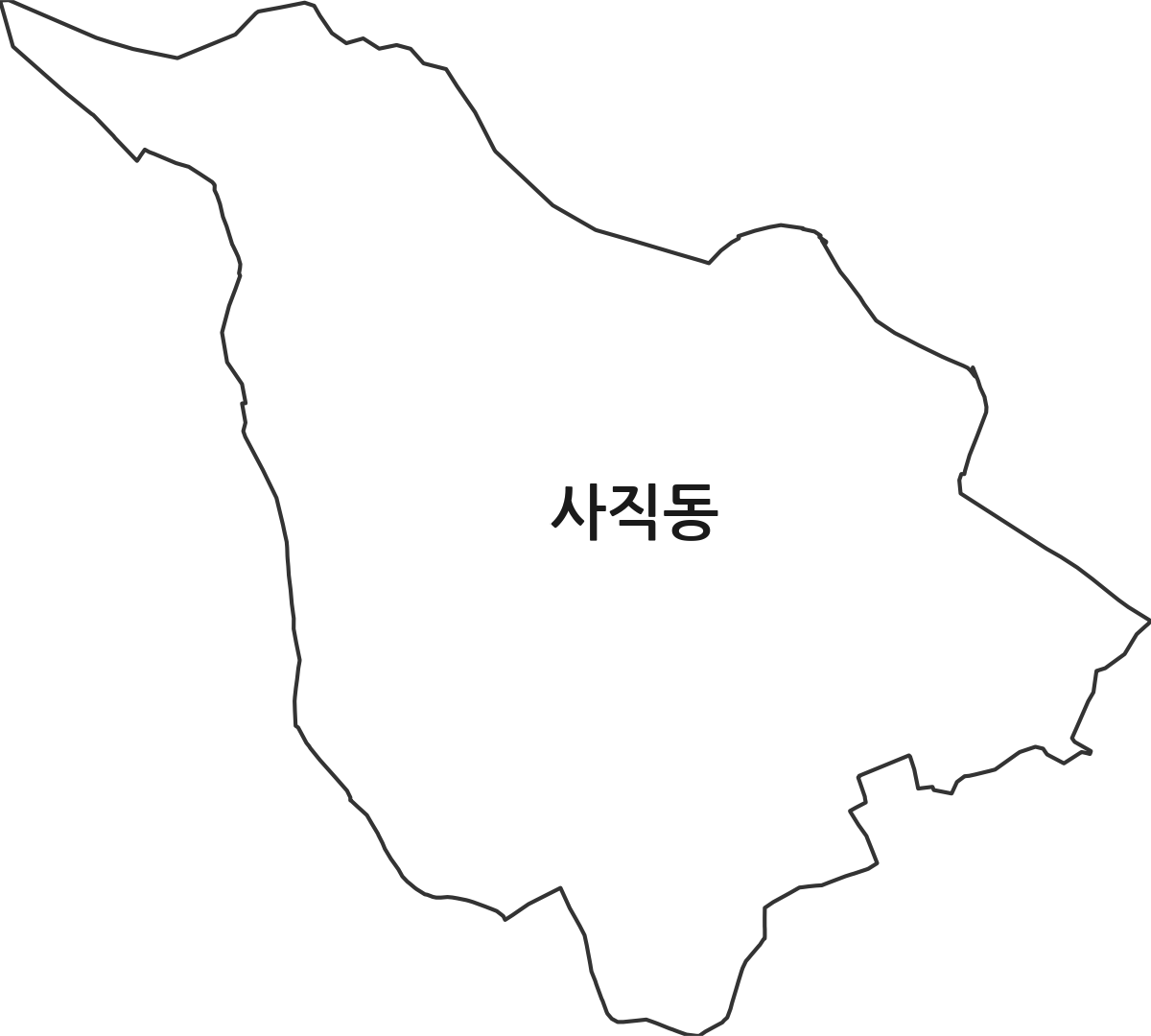 서울특별시 종로구 사직동 법정동 행정구역 경계 지도