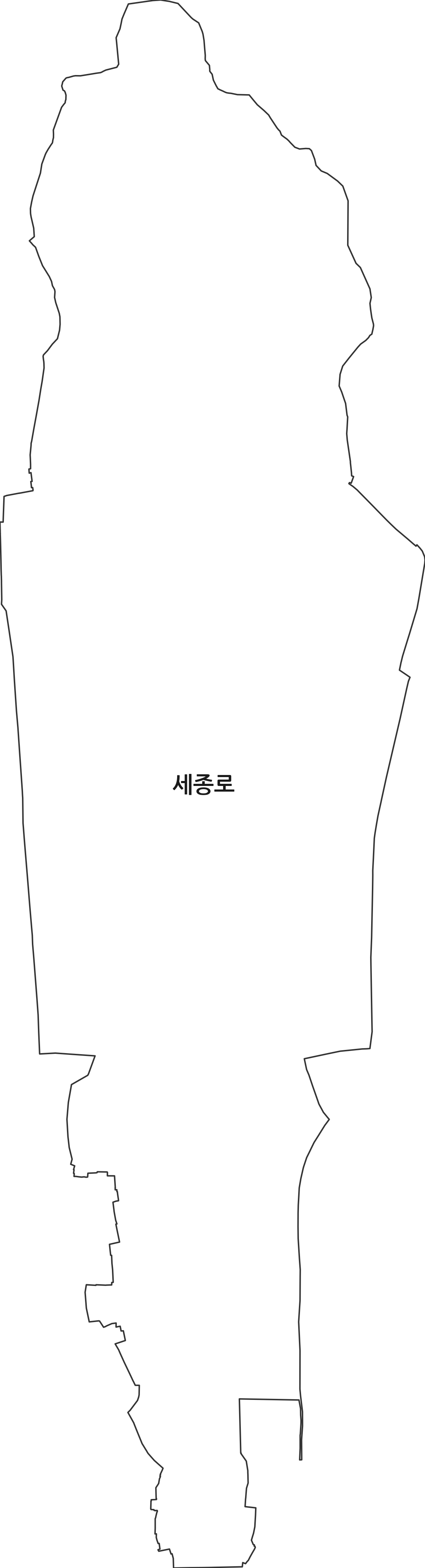 서울특별시 종로구 세종로 법정동 행정구역 경계 지도