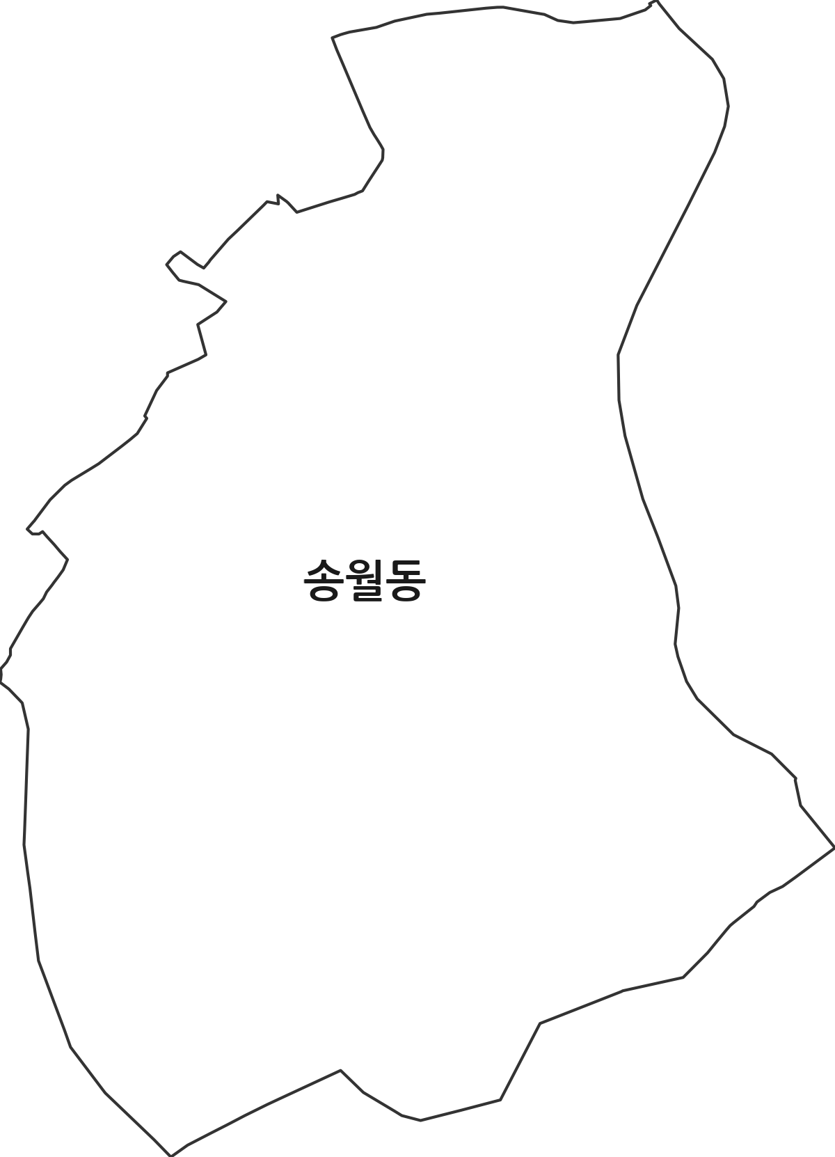 서울특별시 종로구 송월동 법정동 행정구역 경계 지도