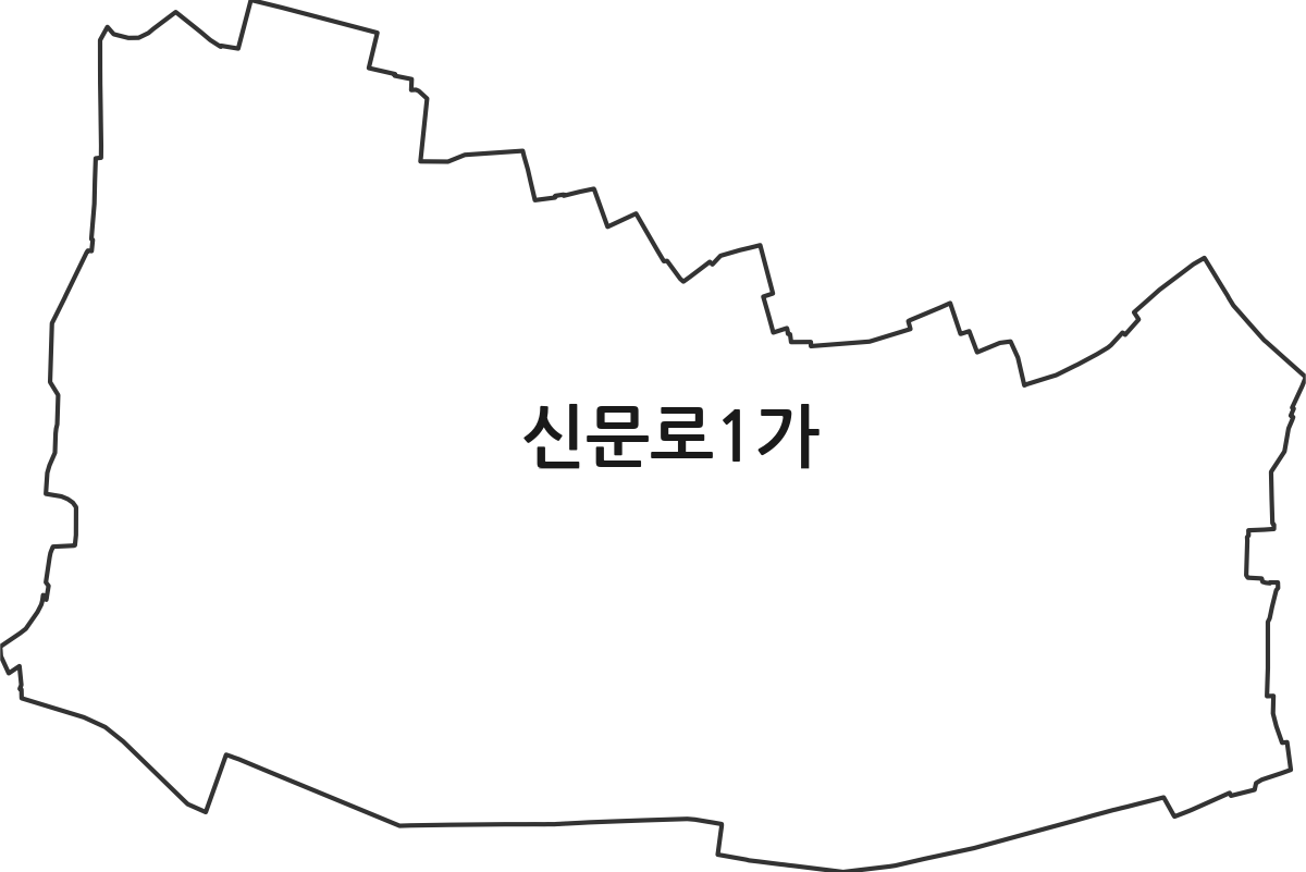 서울특별시 종로구 신문로1가 법정동 행정구역 경계 지도