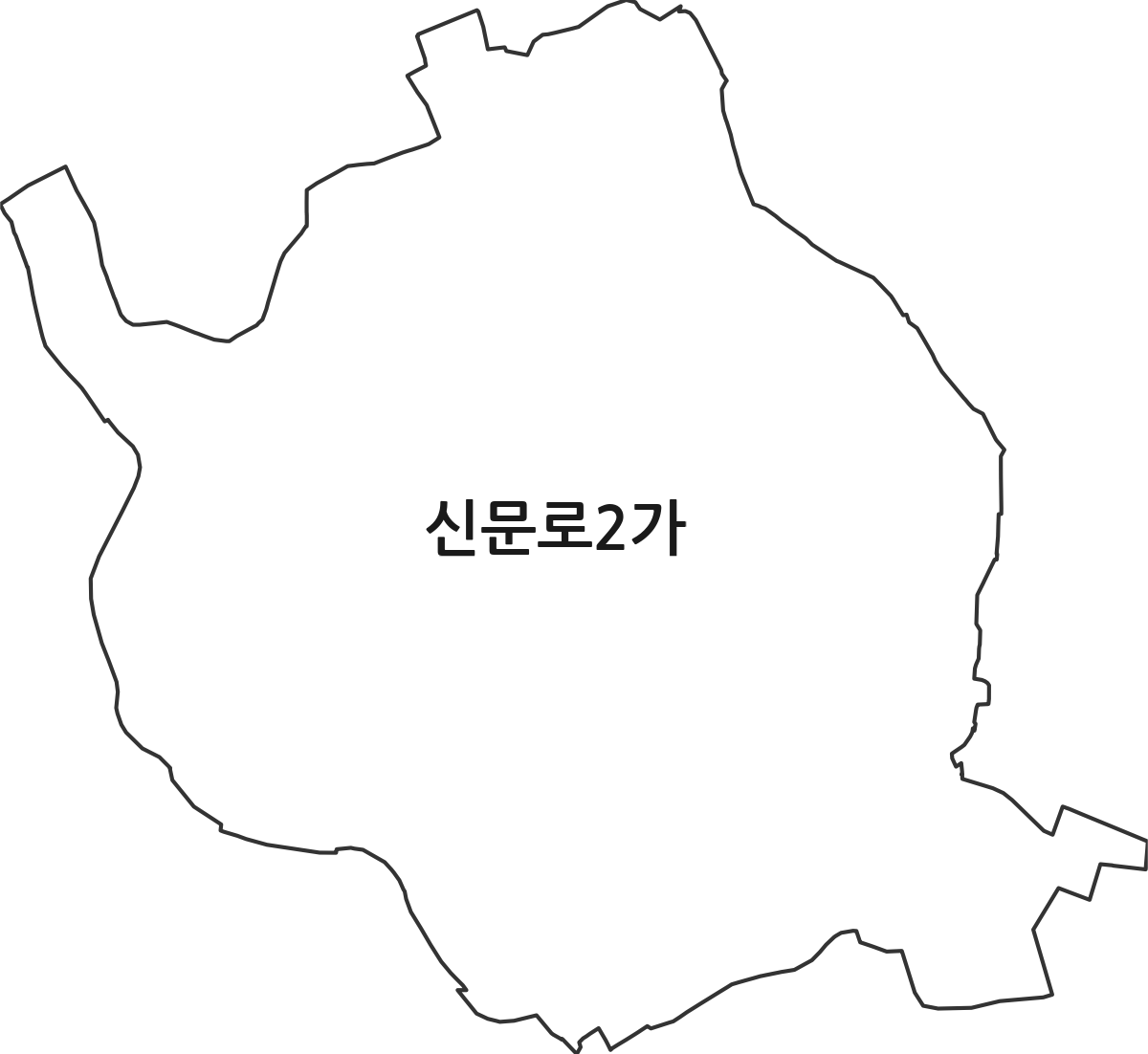서울특별시 종로구 신문로2가 법정동 행정구역 경계 지도