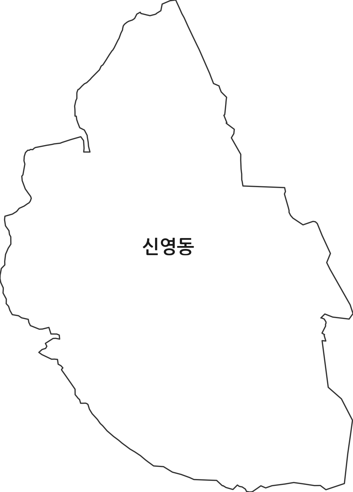 서울특별시 종로구 신영동 법정동 행정구역 경계 지도