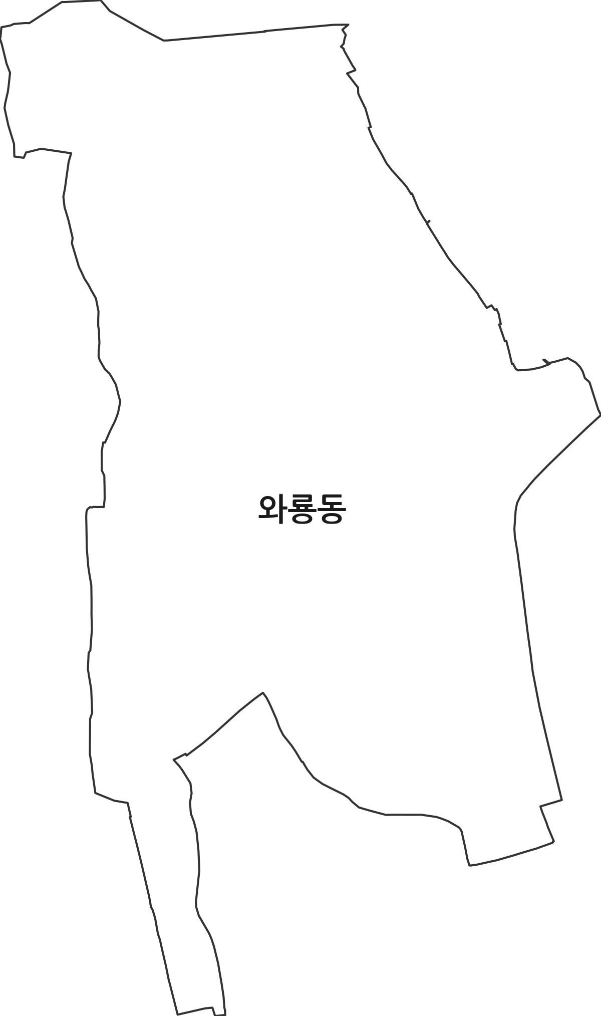 서울특별시 종로구 와룡동 법정동 행정구역 경계 지도