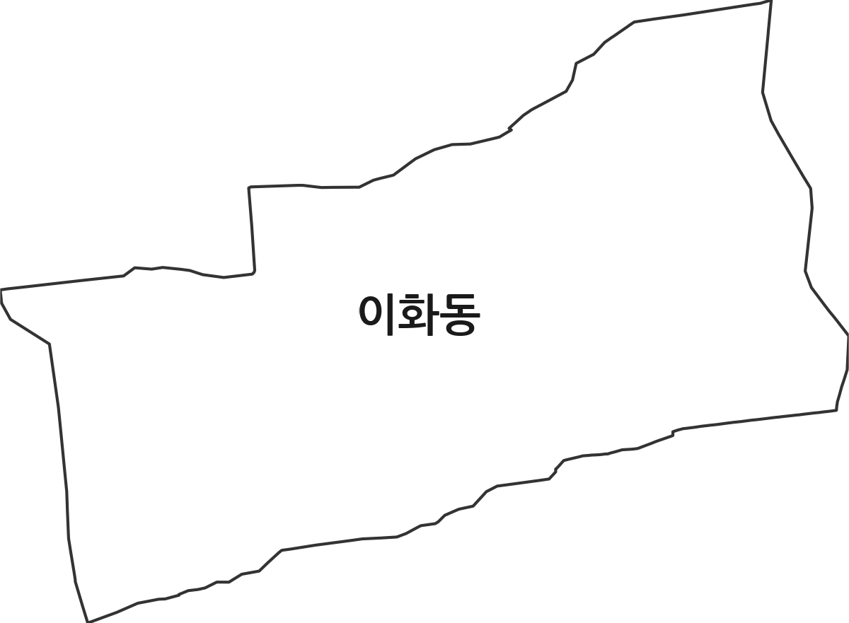 서울특별시 종로구 이화동 법정동 행정구역 경계 지도