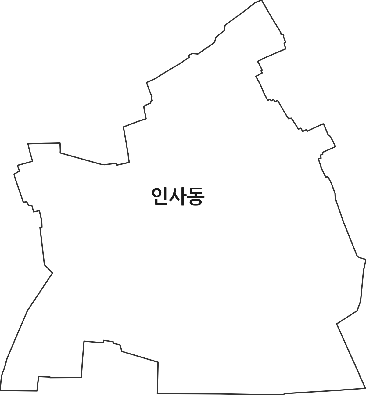 서울특별시 종로구 인사동 법정동 행정구역 경계 지도