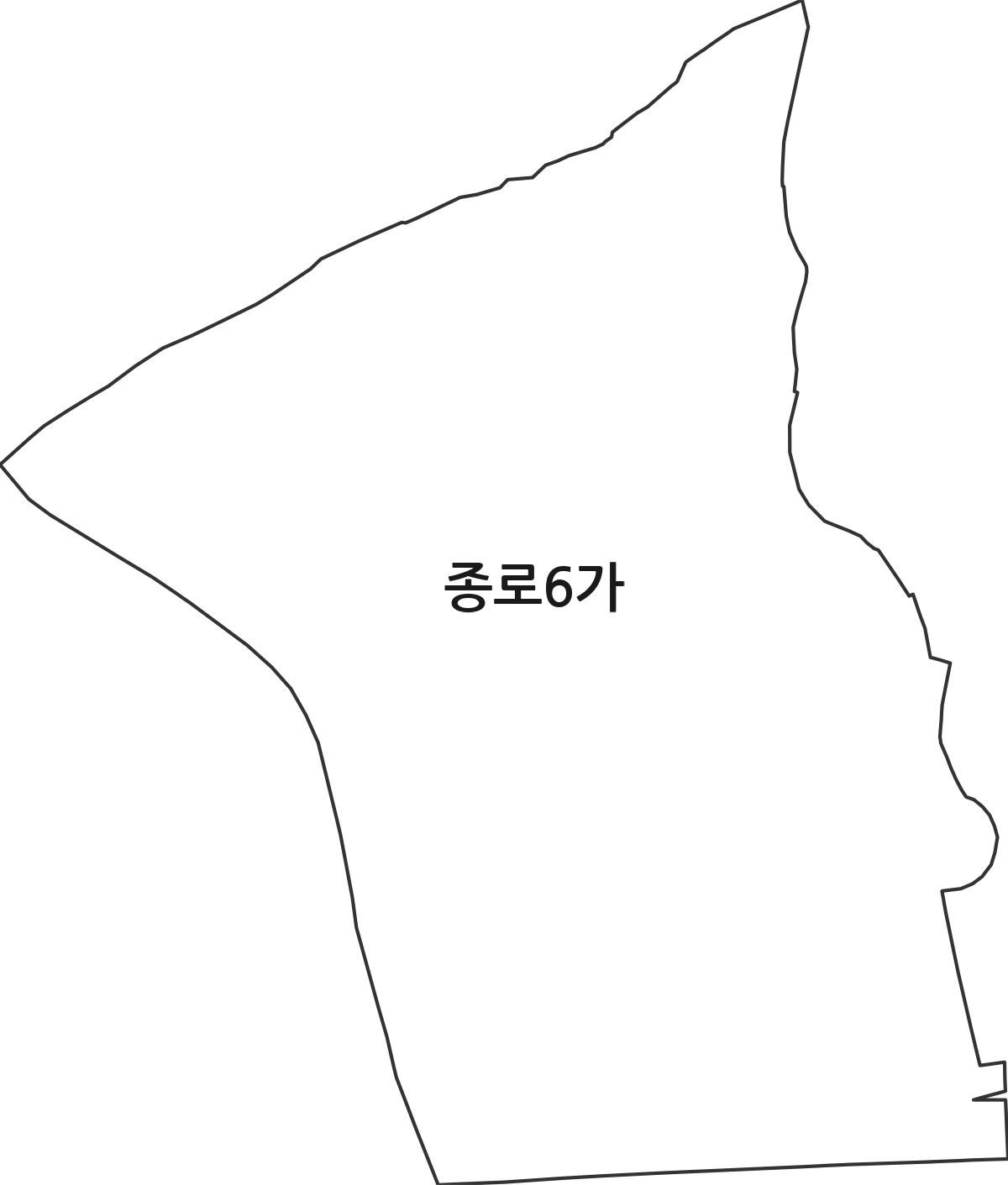 서울특별시 종로구 종로6가 법정동 행정구역 경계 지도