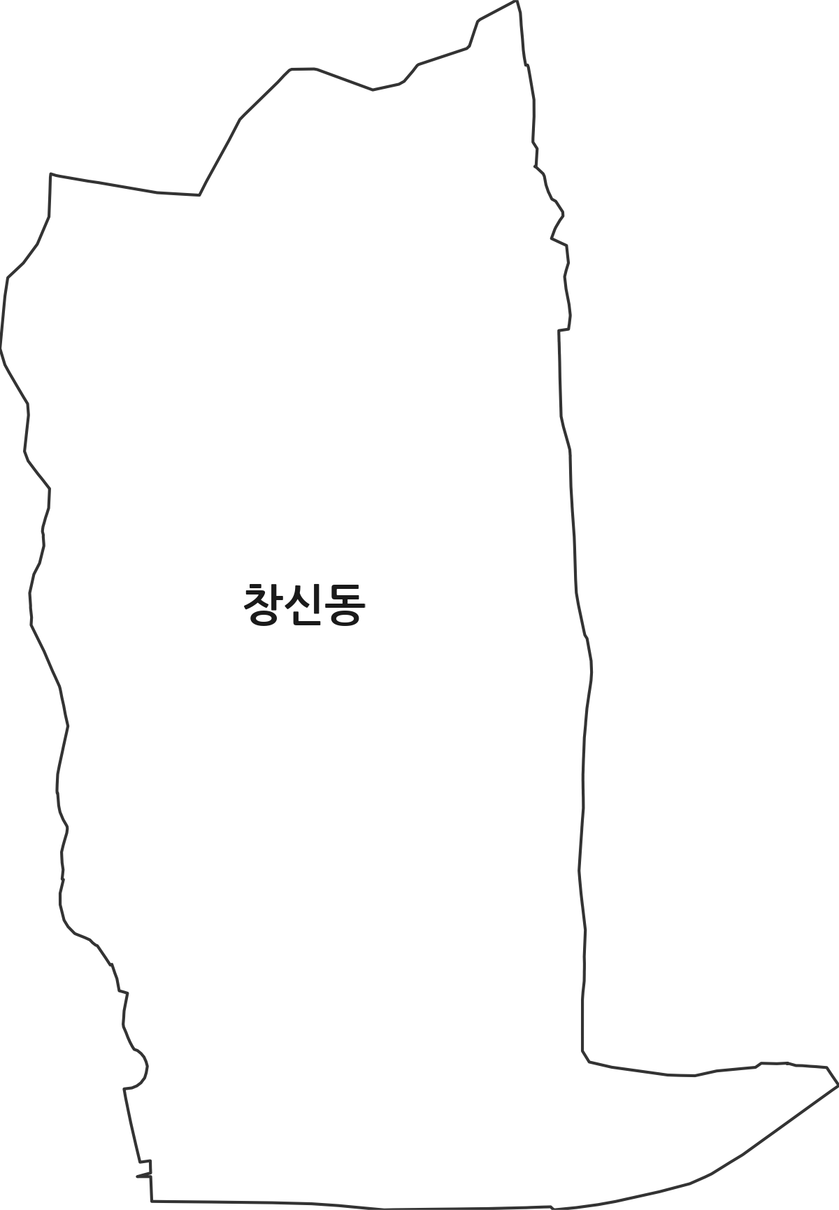 서울특별시 종로구 창신동 법정동 행정구역 경계 지도