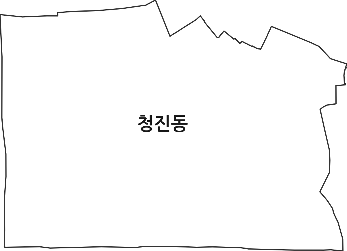 서울특별시 종로구 청진동 법정동 행정구역 경계 지도