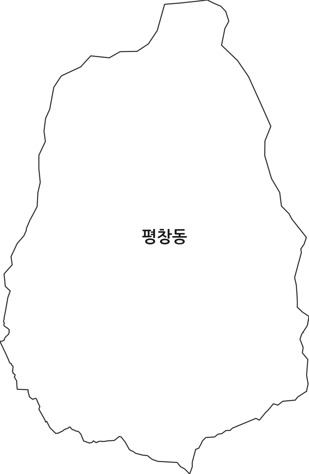 서울특별시 종로구 평창동 법정동 행정구역 경계 지도
