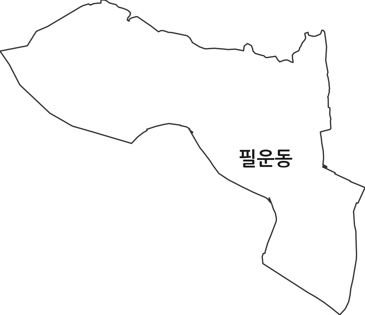 서울특별시 종로구 필운동 법정동 행정구역 경계 지도