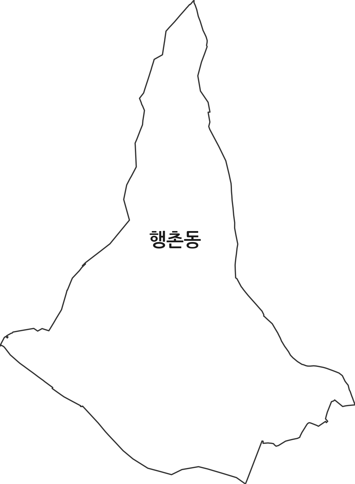 서울특별시 종로구 행촌동 법정동 행정구역 경계 지도