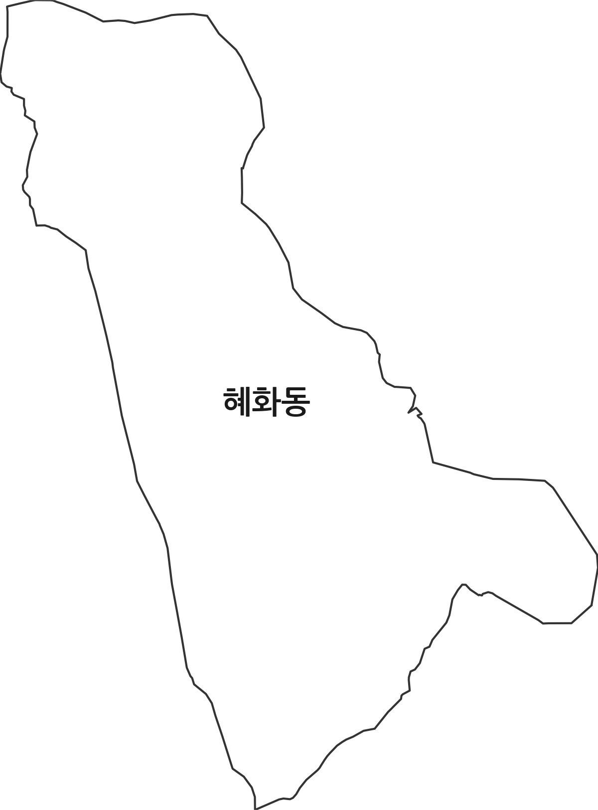 서울특별시 종로구 혜화동 법정동 행정구역 경계 지도