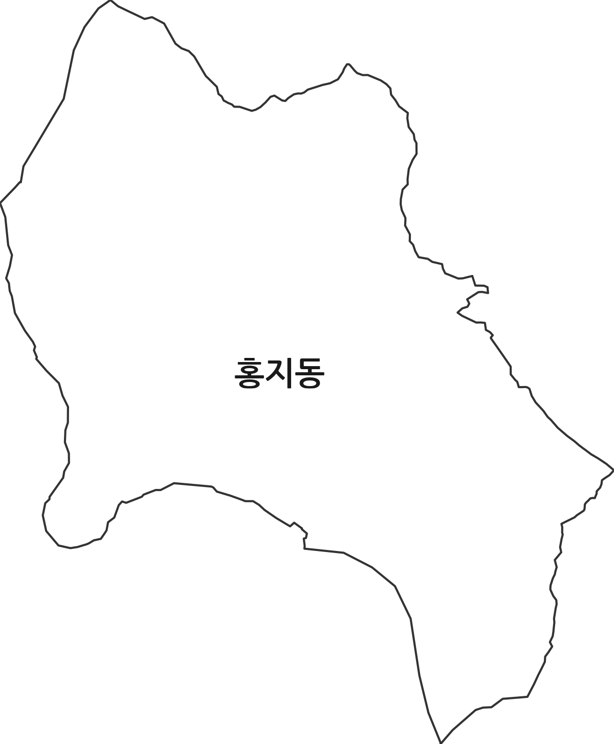 서울특별시 종로구 홍지동 법정동 행정구역 경계 지도