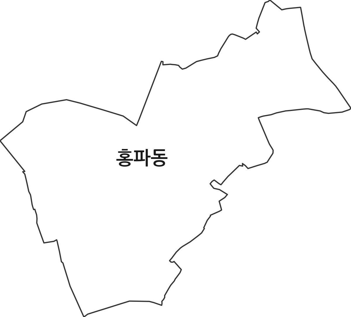 서울특별시 종로구 홍파동 법정동 행정구역 경계 지도