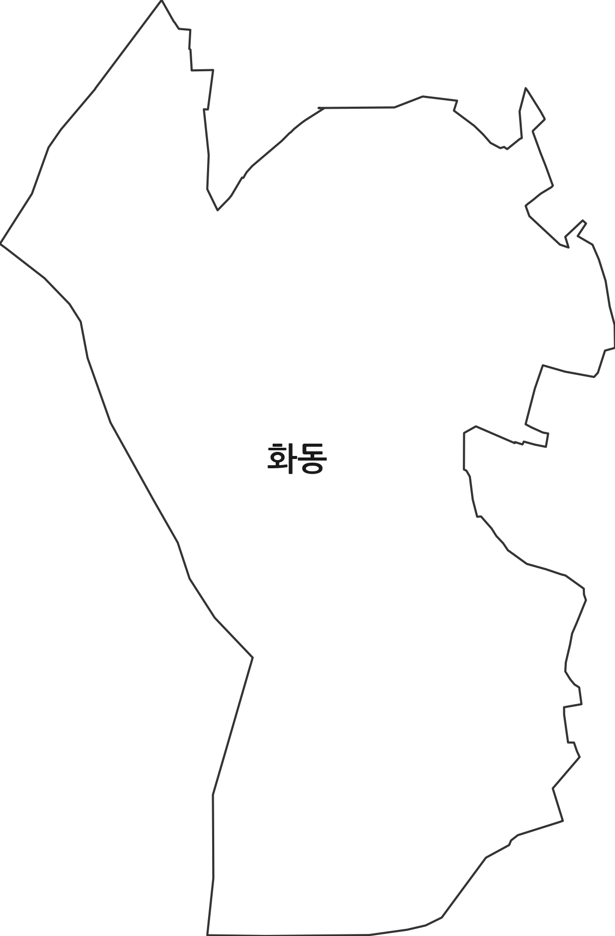 서울특별시 종로구 화동 법정동 행정구역 경계 지도