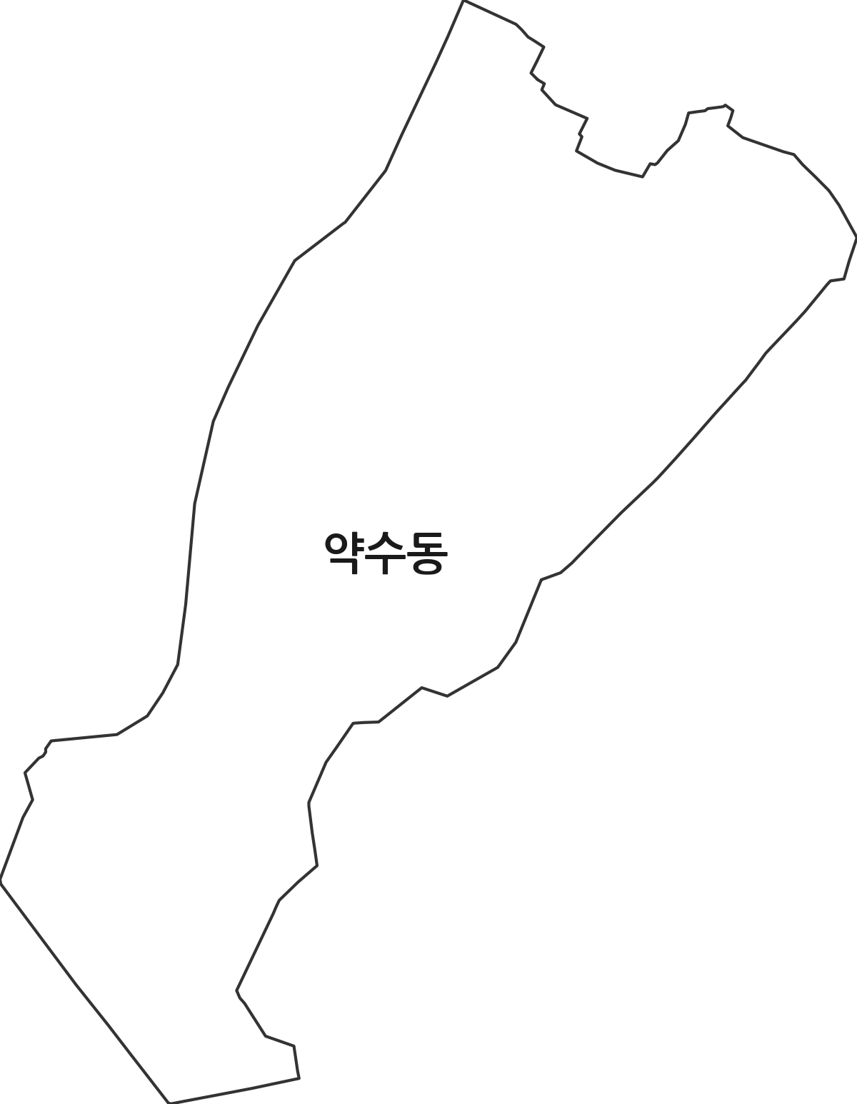 서울특별시 중구 약수동 행정동 행정구역 경계 지도