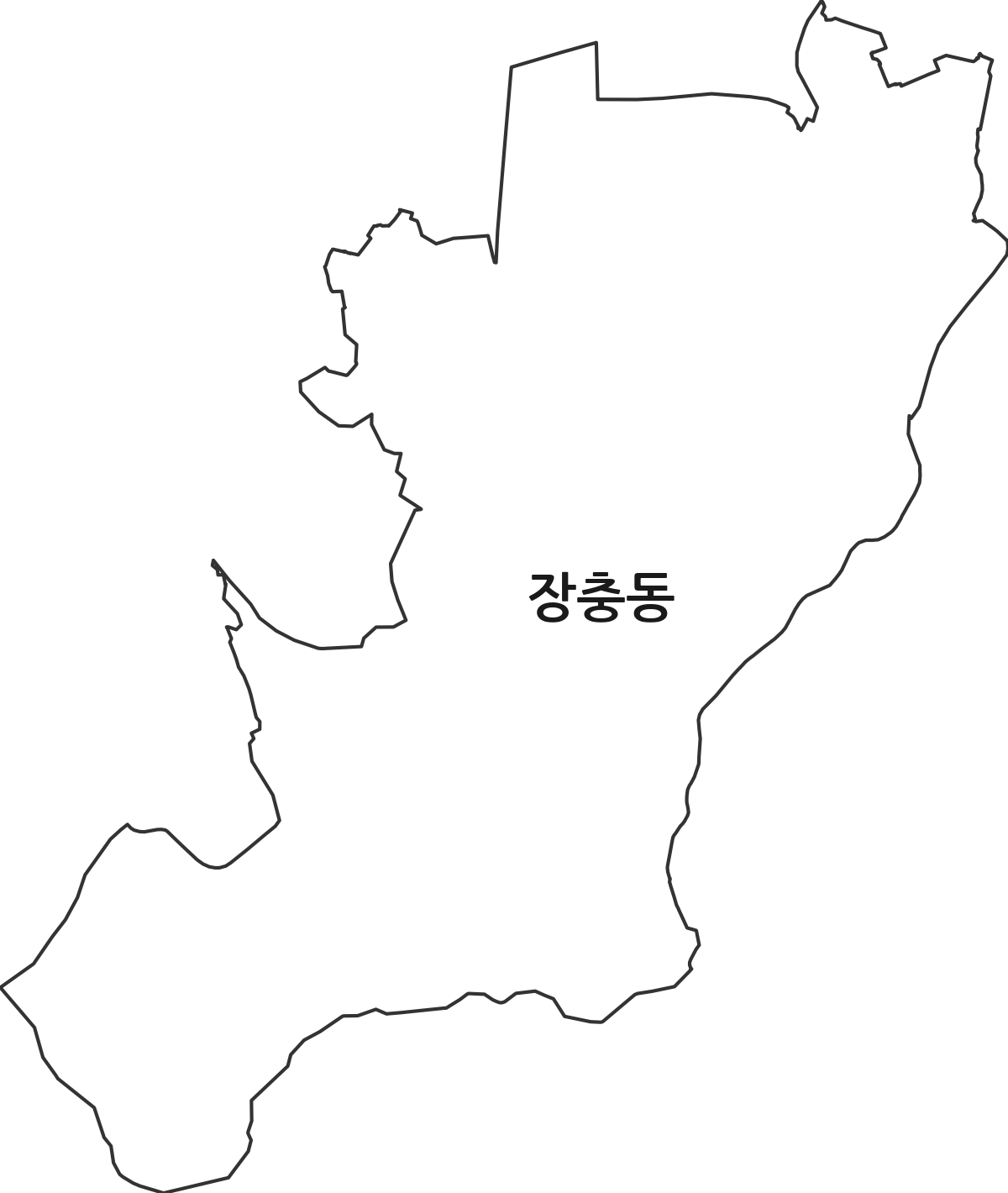 서울특별시 중구 장충동 행정동 행정구역 경계 지도