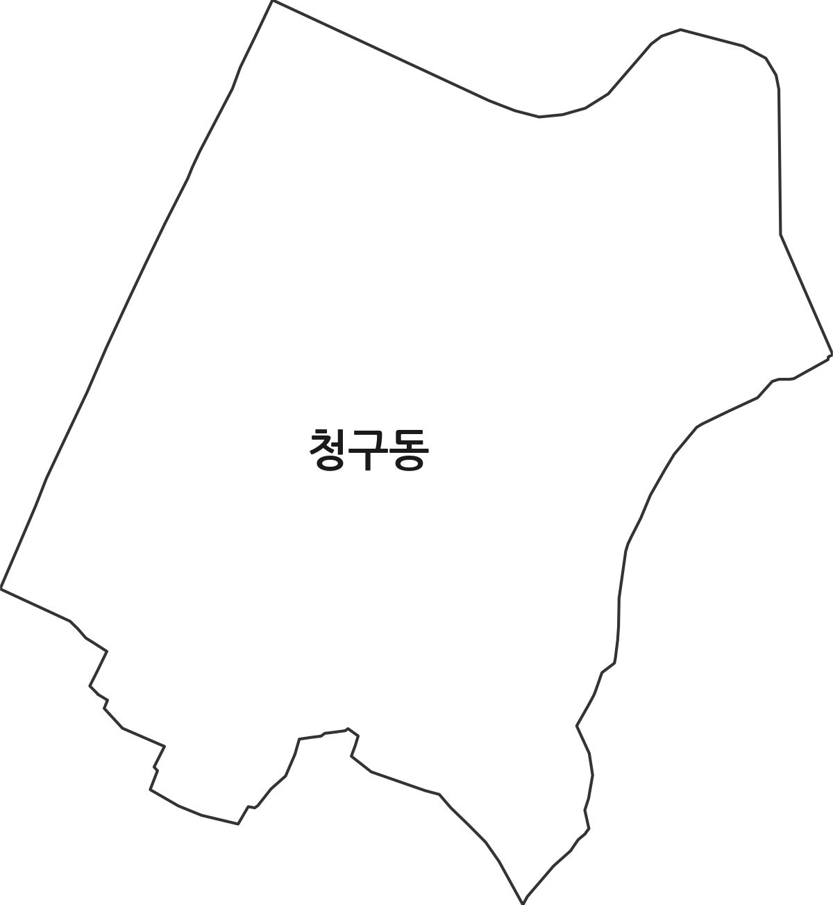 서울특별시 중구 청구동 행정동 행정구역 경계 지도