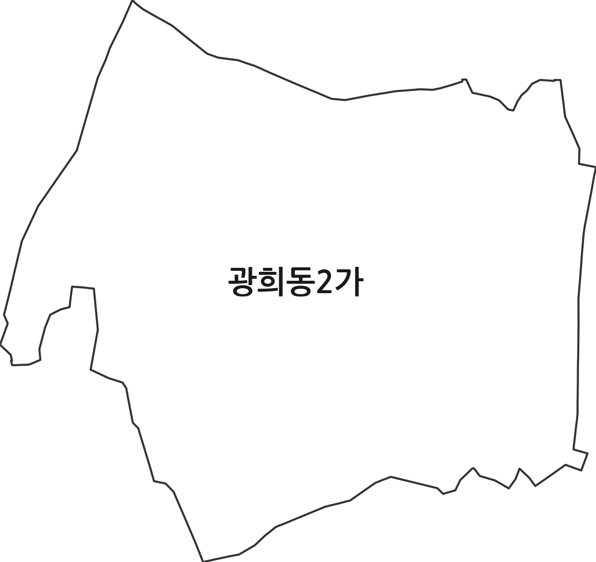 서울특별시 중구 광희동2가 법정동 행정구역 경계 지도