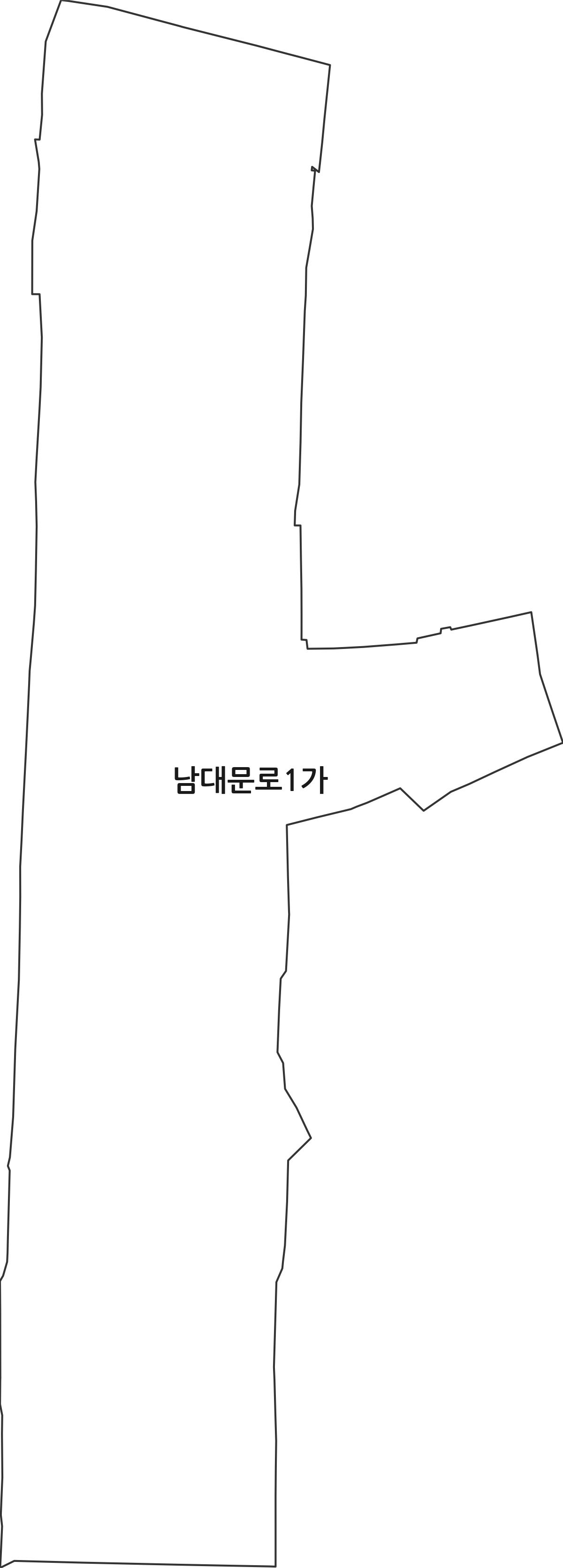 서울특별시 중구 남대문로1가 법정동 행정구역 경계 지도