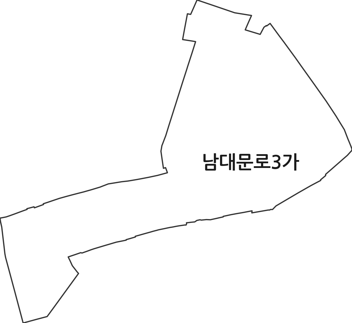 서울특별시 중구 남대문로3가 법정동 행정구역 경계 지도