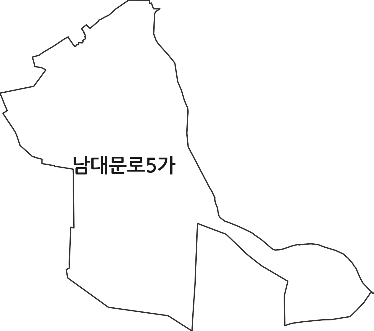 서울특별시 중구 남대문로5가 법정동 행정구역 경계 지도