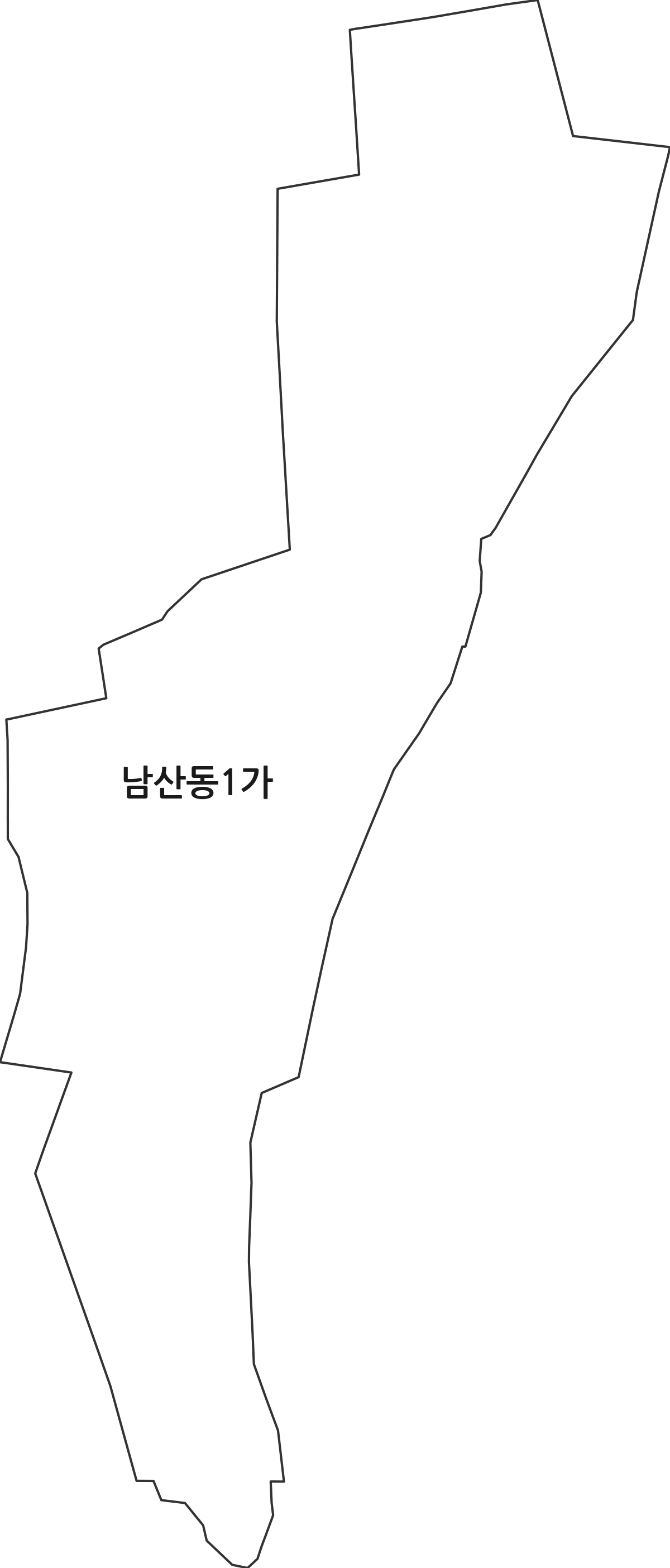 서울특별시 중구 남산동1가 법정동 행정구역 경계 지도