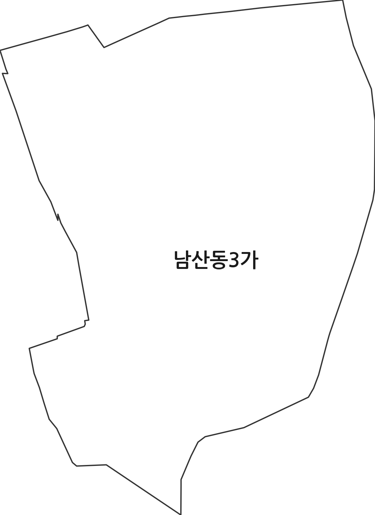 서울특별시 중구 남산동3가 법정동 행정구역 경계 지도