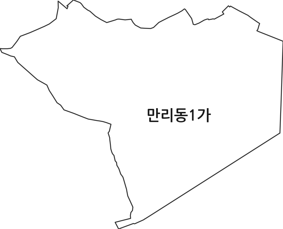 서울특별시 중구 만리동1가 법정동 행정구역 경계 지도