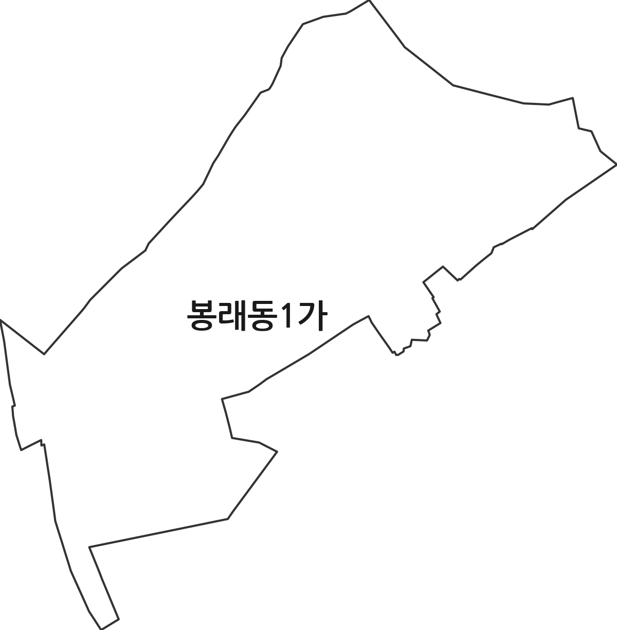 서울특별시 중구 봉래동1가 법정동 행정구역 경계 지도