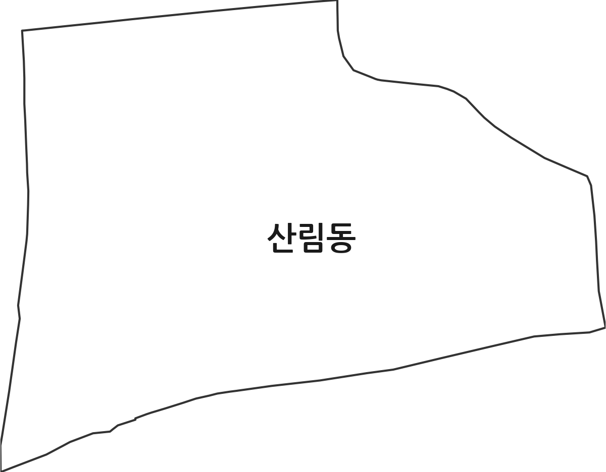 서울특별시 중구 산림동 법정동 행정구역 경계 지도