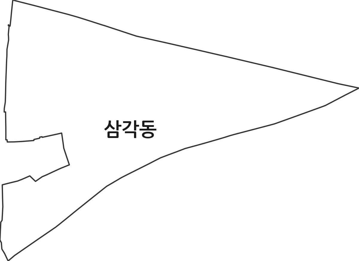 서울특별시 중구 삼각동 법정동 행정구역 경계 지도